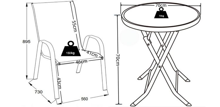 Produktbild: 5tlg Balkonset Gartenm&ouml;bel Stapelst&uuml;hle Set Sonlas