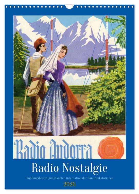 Produktbild: Radio Nostalgie - Empfangsbest&auml;tigungskarten internationaler Rundfunkstationen (Wandkalender 2026 DIN A3 hoch), CALVENDO Monatskalender