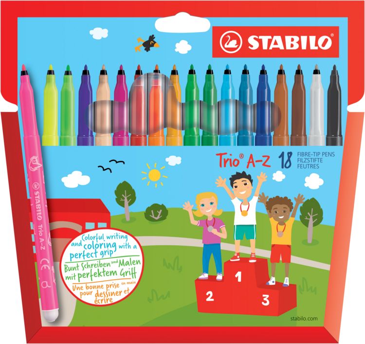 Produktbild: STABILO Filzstifte Trio A-Z 18 St&uuml;ck Kartonetui