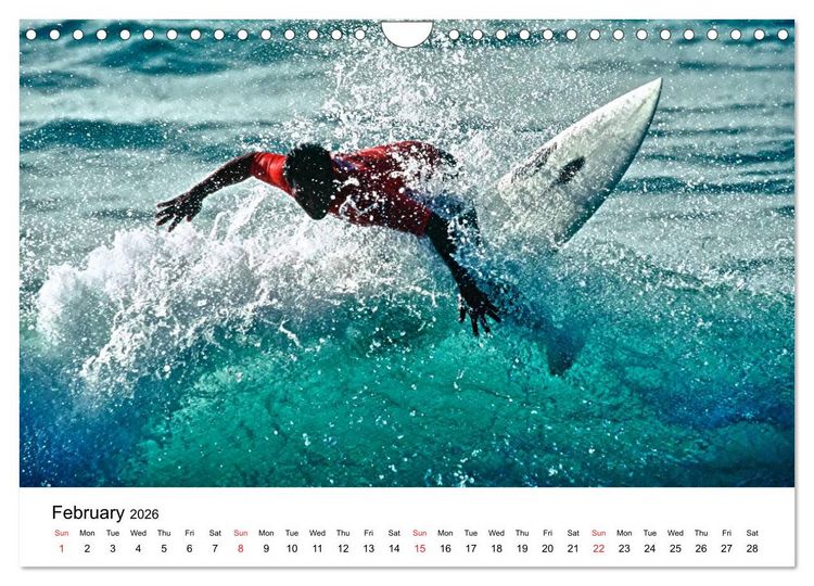 Produktbild: SURFERS AND WAVES (Wall Calendar 2026 DIN A4 landscape), CALVENDO 12 Month Wall Calendar
