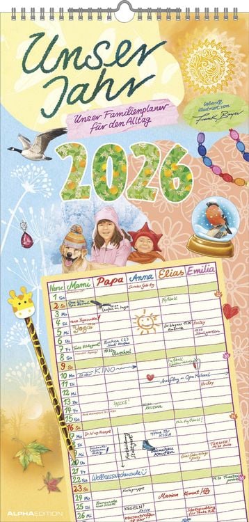 Produktbild: Unser Jahr - Unser Familienplaner für den Alltag 2026 - Familien-Timer - Termin-Planer - Kinder-Kalender - Familien-Kalender - 22x45