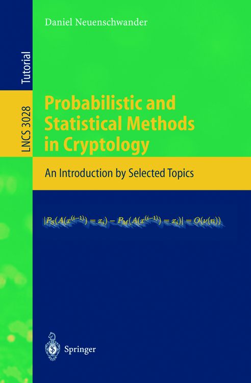 Produktbild: Probabilistic and Statistical Methods in Cryptology