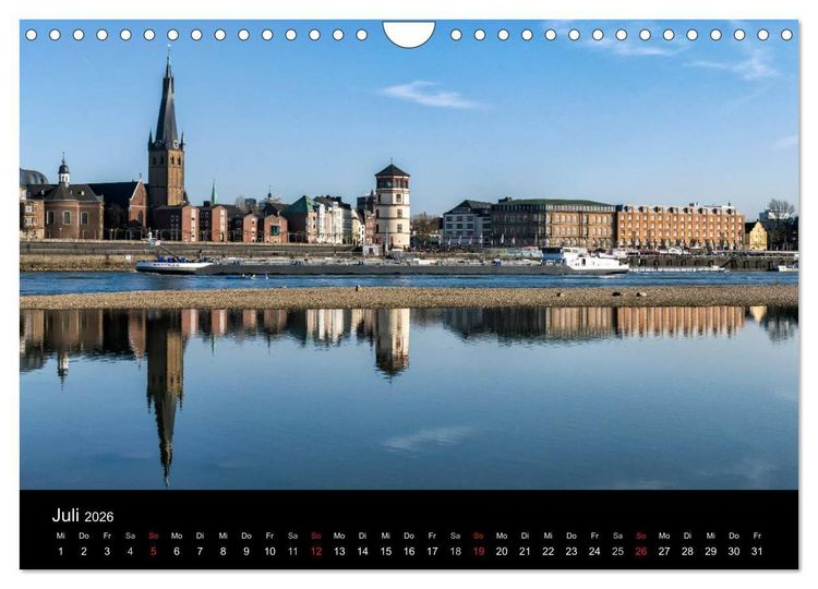 Produktbild: D&uuml;sseldorf - Rheinansichten (Wandkalender 2026 DIN A4 quer), CALVENDO Monatskalender