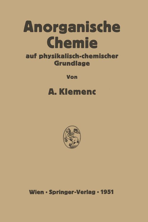 Produktbild: Anorganische Chemie auf physikalisch-chemischer Grundlage