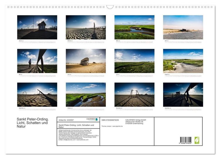 Produktbild: Sankt Peter-Ording. Licht, Schatten und Natur (Wandkalender 2027 DIN A2 quer), CALVENDO Monatskalender