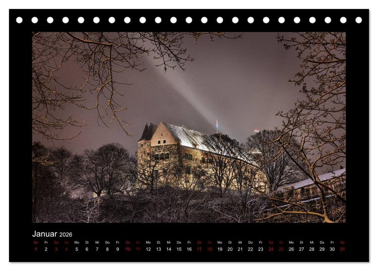 Produktbild: N&uuml;rnberg - Die Altstadt bei Nacht (Tischkalender 2026 DIN A5 quer), CALVENDO Monatskalender