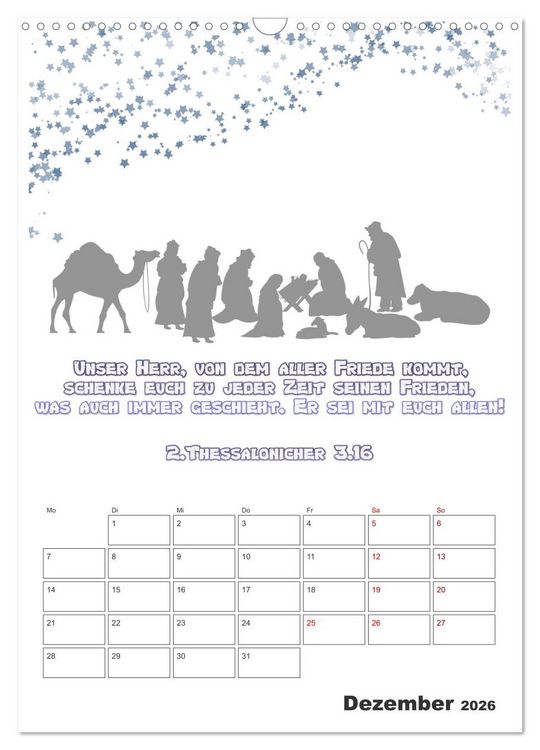 Produktbild: drei.sechzehn - Der Jesus Kalender (Wandkalender 2026 DIN A3 hoch), CALVENDO Monatskalender