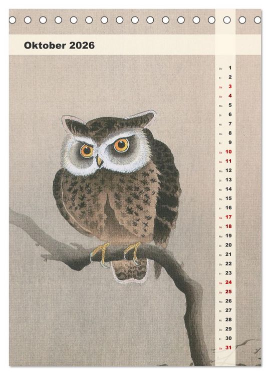 Produktbild: Ohara Koson - Gefiederte Sch&ouml;nheiten (Tischkalender 2026 DIN A5 hoch), CALVENDO Monatskalender