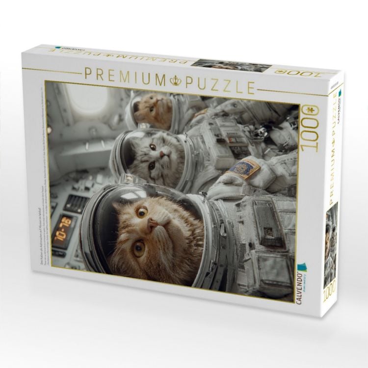 Produktbild: CALVENDO Puzzle Drei Katzen als Astronauten auf Mission im Weltall | 1000 Teile Lege-Gr&ouml;&szlig;e 64x48cm Foto-Puzzle f&uuml;r gl&uuml;ckliche Stunden