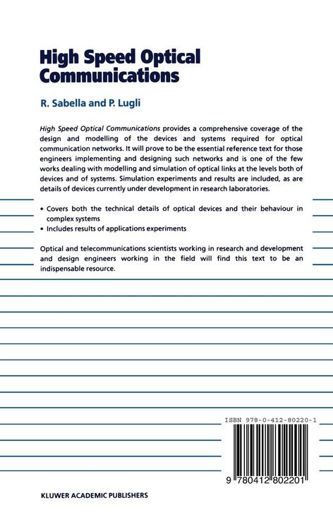 Produktbild: High Speed Optical Communications