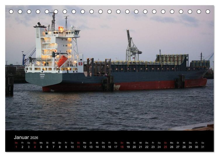 Produktbild: Schiffe im Hamburger Hafen (Tischkalender 2026 DIN A5 quer), CALVENDO Monatskalender