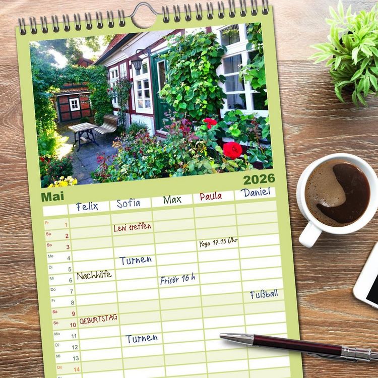 Produktbild: Familienplaner 2026 - Freiburg an der Elbe mit 5 Spalten (Wandkalender, 21 x 45 cm) CALVENDO