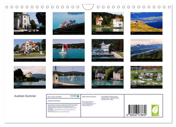 Produktbild: Austrian Summer (Wall Calendar 2026 DIN A4 landscape), CALVENDO 12 Month Wall Calendar