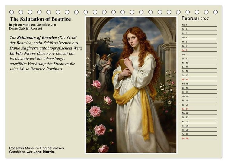 Produktbild: Rossettis Musen, neue Bilder zu symbolistischen Traumwelten (Tischkalender 2027 DIN A5 quer), CALVENDO Monatskalender