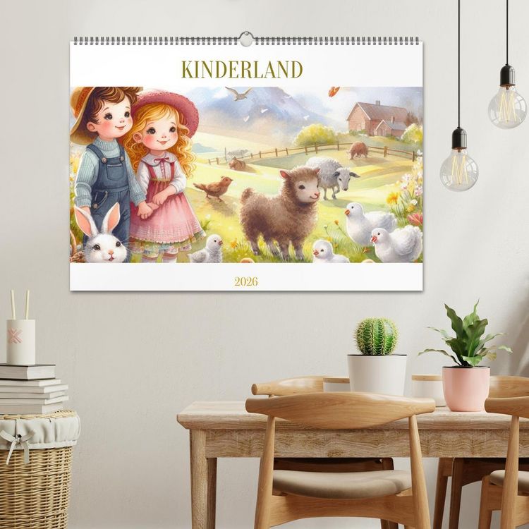 Produktbild: KINDERLAND (Wandkalender 2026 DIN A2 quer), CALVENDO Monatskalender