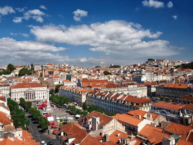 Produktbild: CALVENDO Puzzle Lissabon - Blick &uuml;ber den Rossio | 1000 Teile Lege-Gr&ouml;&szlig;e 64x48cm Foto-Puzzle f&uuml;r gl&uuml;ckliche Stunden