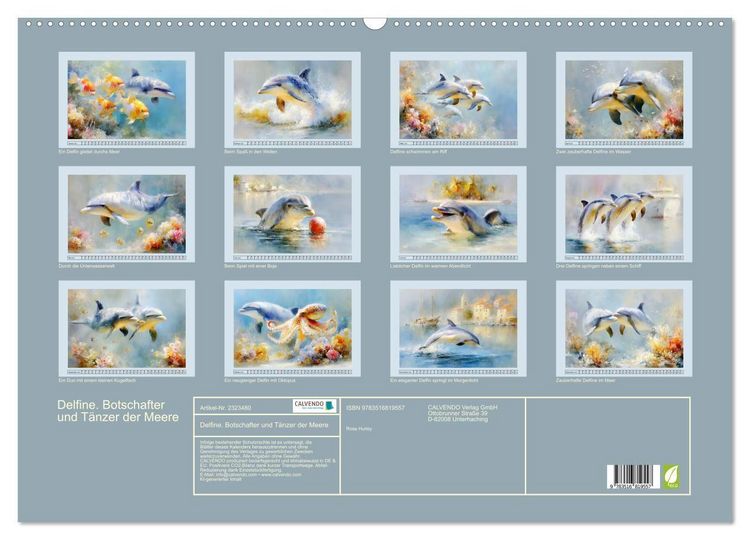 Produktbild: Delfine. Botschafter und T&auml;nzer der Meere (Wandkalender 2027 DIN A2 quer), CALVENDO Monatskalender