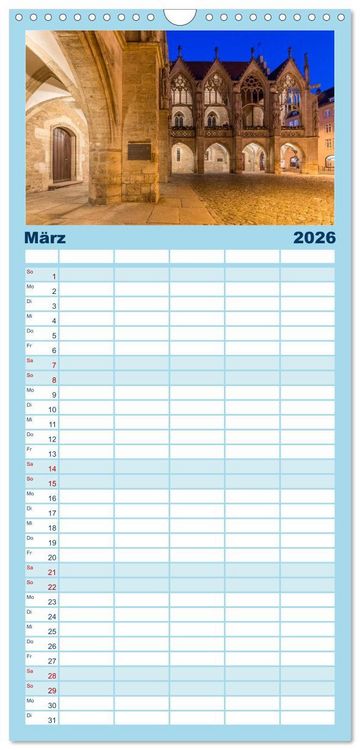Produktbild: Familienplaner 2026 - BRAUNSCHWEIG - Abendliche Impressionen mit 5 Spalten (Wandkalender, 21 x 45 cm) CALVENDO