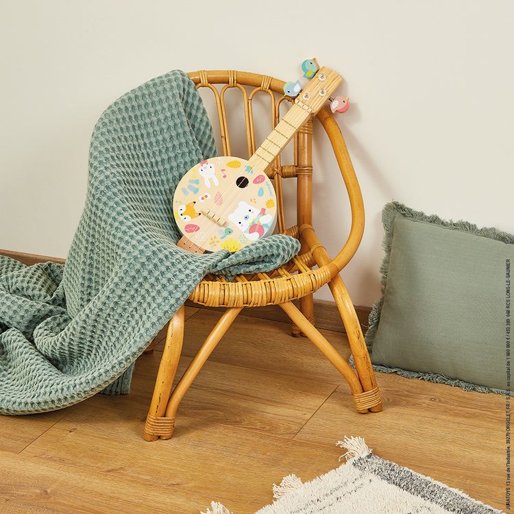 Produktbild: Kinder-Banjo aus Holz mit Vogel-Stimmschl&uuml;sseln & Nylonsaiten