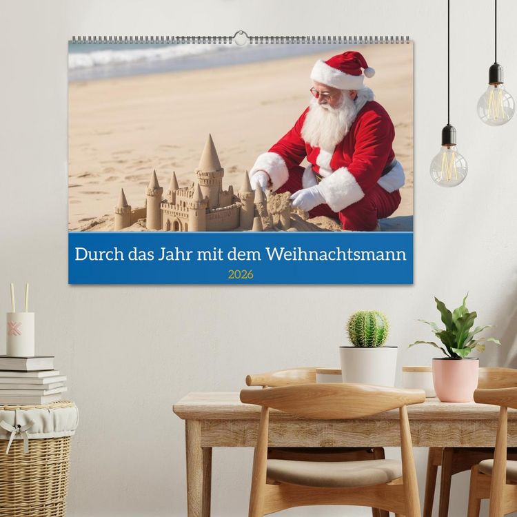 Produktbild: Durch das Jahr mit dem Weihnachtsmann (Wandkalender 2026 DIN A2 quer), CALVENDO Monatskalender