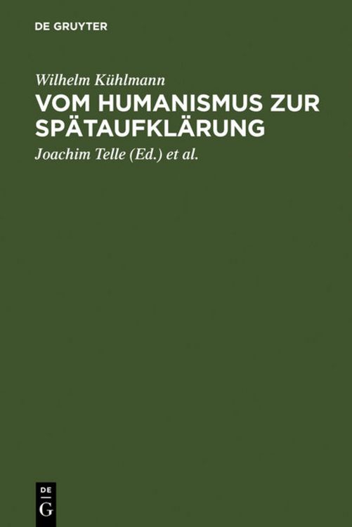 Produktbild: Vom Humanismus zur Sp&auml;taufkl&auml;rung