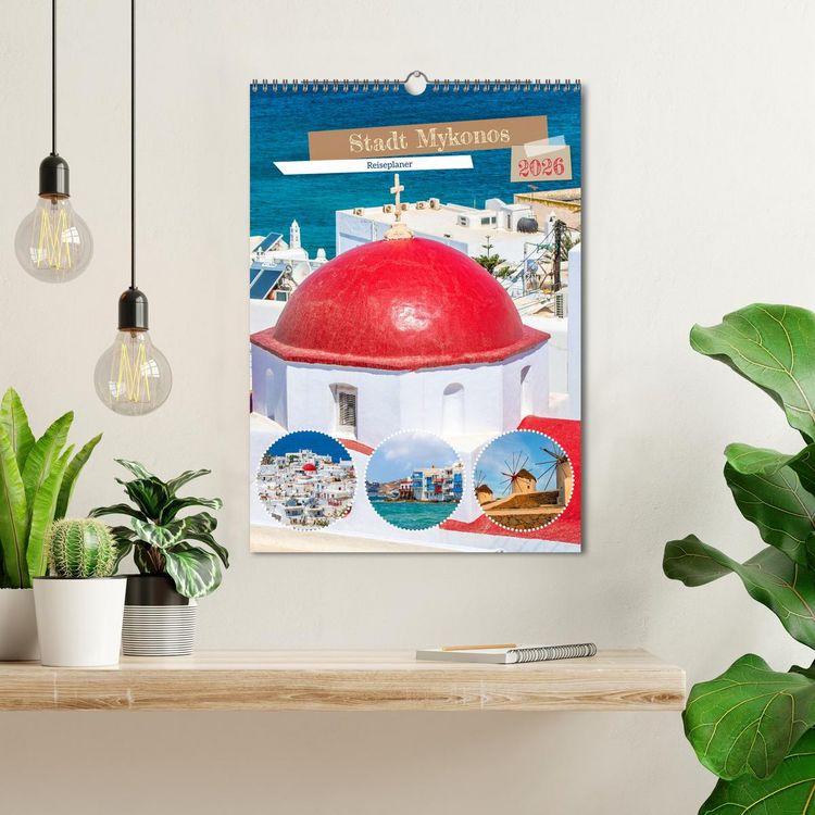 Produktbild: Stadt Mykonos - Reiseplaner (Wandkalender 2026 DIN A3 hoch), CALVENDO Monatskalender