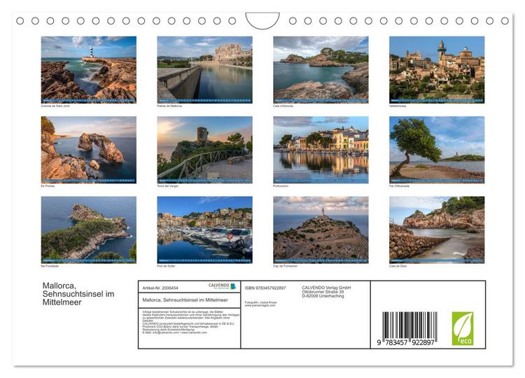 Produktbild: Mallorca, Sehnsuchtsinsel im Mittelmeer (Wandkalender 2026 DIN A4 quer), CALVENDO Monatskalender