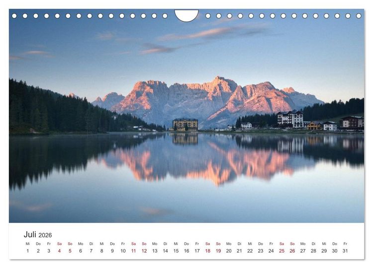 Produktbild: Magie der Bergseen &ndash; Spiegelungen im Licht der Berge (Wandkalender 2026 DIN A4 quer), CALVENDO Monatskalender