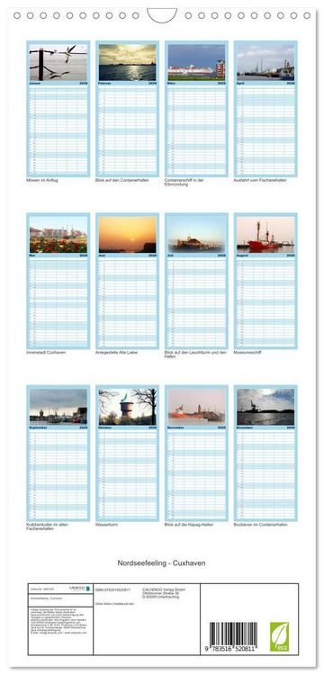 Produktbild: Familienplaner 2026 - Nordseefeeling - Cuxhaven mit 5 Spalten (Wandkalender, 21 x 45 cm) CALVENDO