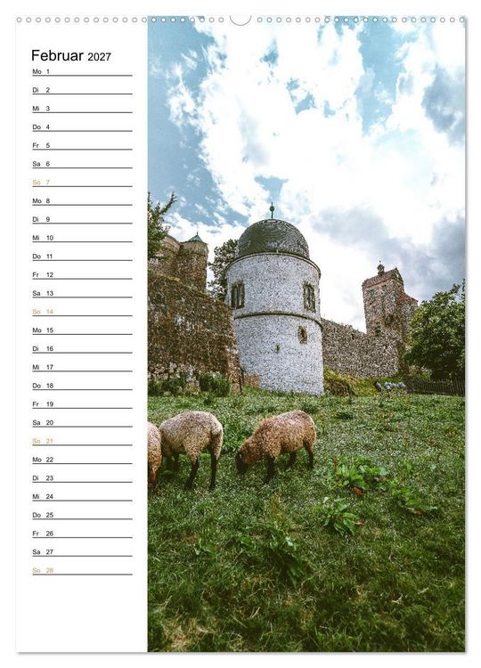 Produktbild: Sachsens Burgen und Schl&ouml;sser - Beschreibbarer Kalender mit Ortsangaben (Wandkalender 2027 DIN A2 hoch), CALVENDO Monatskalender
