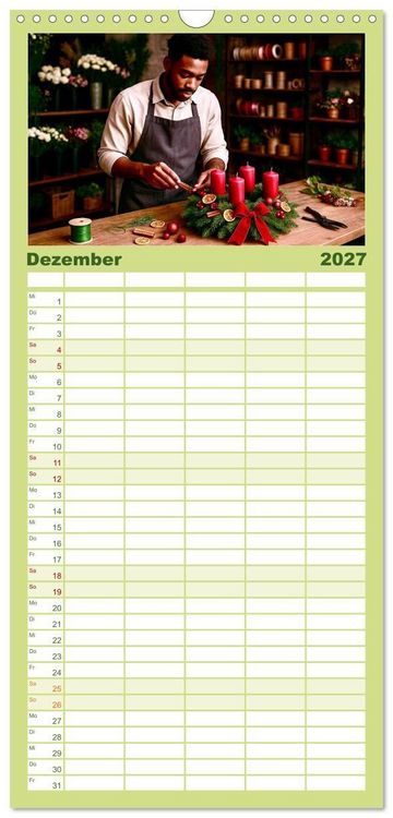 Produktbild: Familienplaner 2027 - Floristen und ihr Handwerk mit 5 Spalten (Wandkalender, 21 x 45 cm) CALVENDO