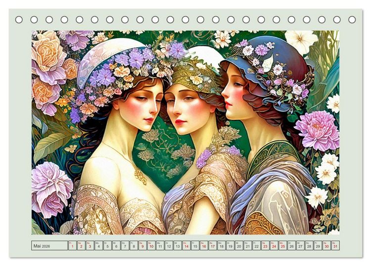 Produktbild: Art Deco Freundinnen (Tischkalender 2026 DIN A5 quer), CALVENDO Monatskalender