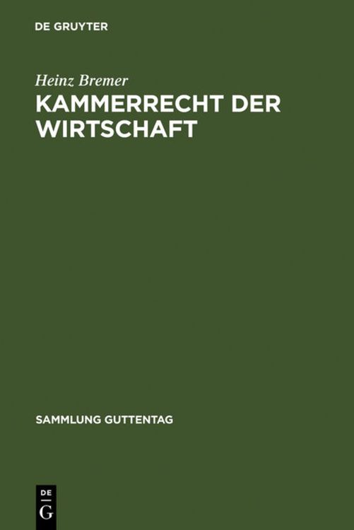 Produktbild: Kammerrecht der Wirtschaft