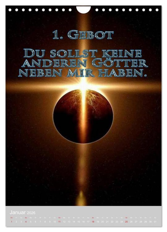 Produktbild: GOTTES 10 GEBOTE (Wandkalender 2026 DIN A4 hoch), CALVENDO Monatskalender