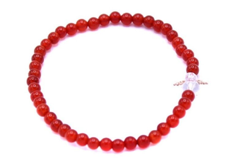 Produktbild: Edelsteinarmband Kinder Schutzengel, Achat rot