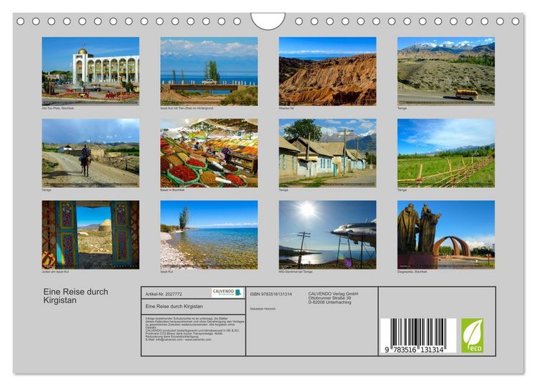 Produktbild: Eine Reise durch Kirgistan (Wandkalender 2026 DIN A4 quer), CALVENDO Monatskalender
