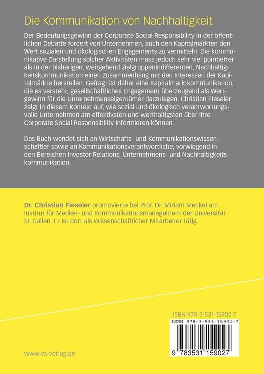 Produktbild: Die Kommunikation von Nachhaltigkeit