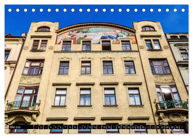 Produktbild: Jugendstilarchitektur - ein Bilderbogen quer durch Europa (Tischkalender 2026 DIN A5 quer), CALVENDO Monatskalender