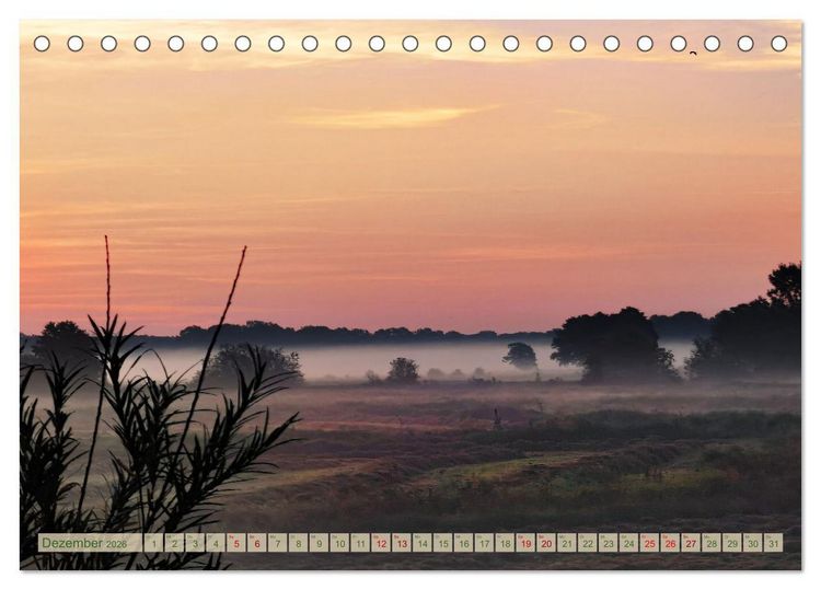 Produktbild: Morgengl&uuml;hen & Nebelschimmer (Tischkalender 2026 DIN A5 quer), CALVENDO Monatskalender