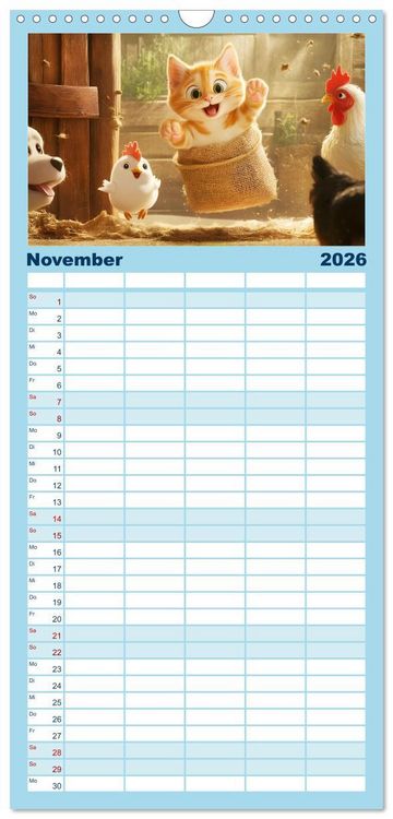 Produktbild: Familienplaner 2026 - Witzige Weisheiten f&uuml;r Kinder mit 5 Spalten (Wandkalender, 21 x 45 cm) CALVENDO