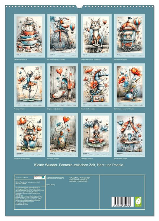 Produktbild: Kleine Wunder. Fantasie zwischen Zeit, Herz und Poesie (hochwertiger Premium Wandkalender 2027 DIN A2 hoch), Kunstdruck in Hochglanz