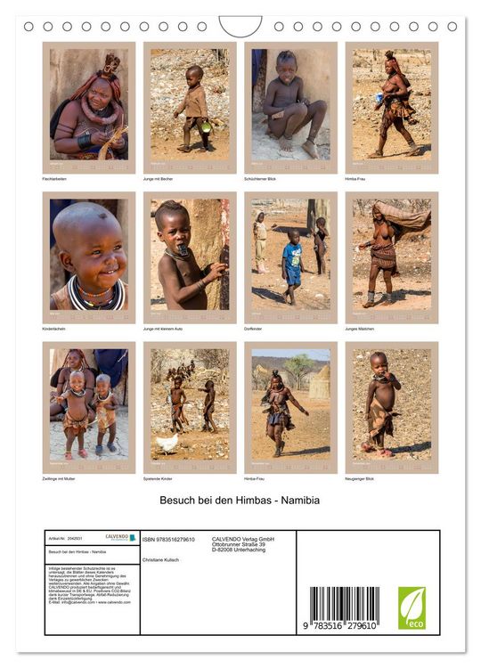 Produktbild: Besuch bei den Himbas - Namibia (Wandkalender 2026 DIN A4 hoch), CALVENDO Monatskalender
