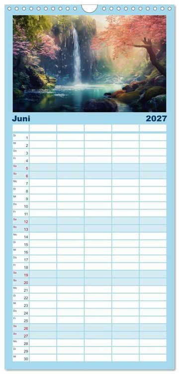Produktbild: Familienplaner 2027 - Anime - Welten: Eine Reise durch vertr&auml;umte Welten mit 5 Spalten (Wandkalender, 21 x 45 cm) CALVENDO