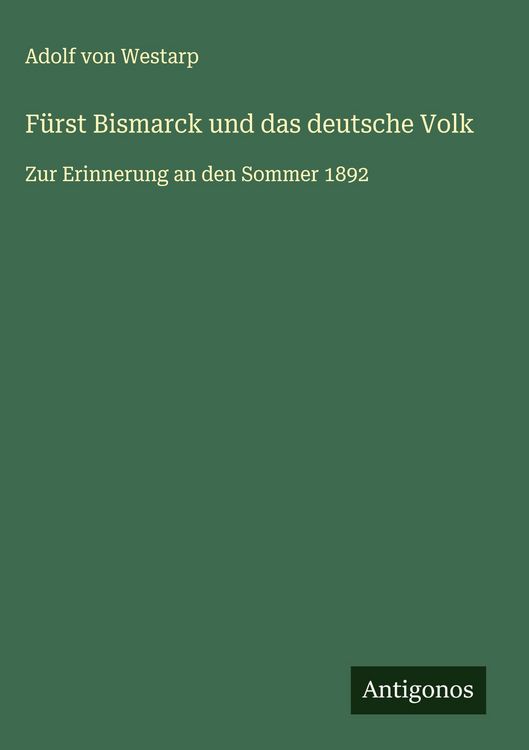 Produktbild: F&uuml;rst Bismarck und das deutsche Volk