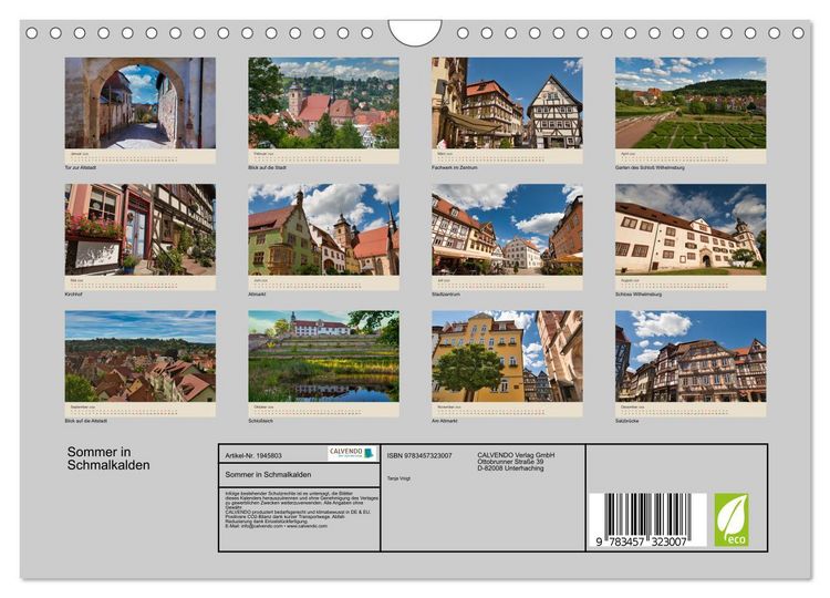 Produktbild: Sommer in Schmalkalden (Wandkalender 2026 DIN A4 quer), CALVENDO Monatskalender