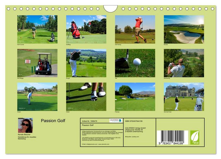 Produktbild: Passion Golf (Wandkalender 2026 DIN A4 quer), CALVENDO Monatskalender