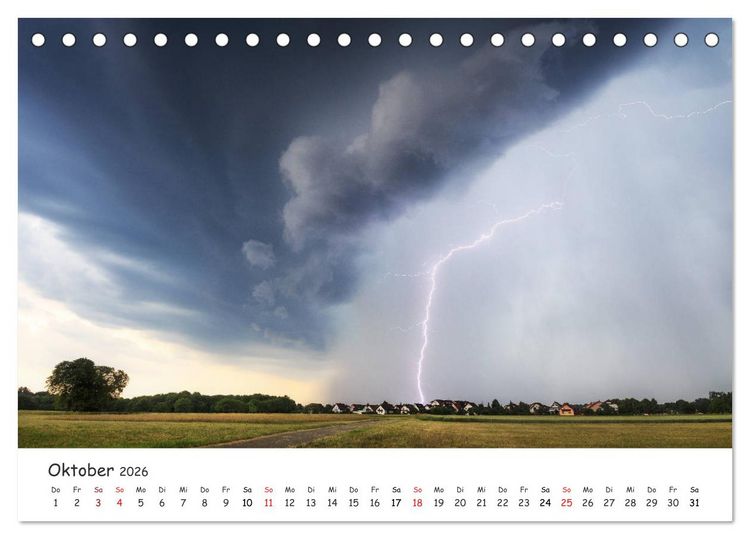 Produktbild: Gewitterwelten (Tischkalender 2026 DIN A5 quer), CALVENDO Monatskalender