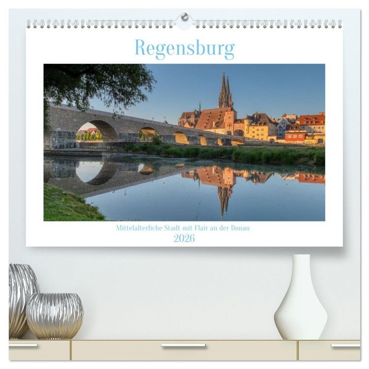 Produktbild: Regensburg Mittelalterliche Stadt mit Flair an der Donau (hochwertiger Premium Wandkalender 2026 DIN A2 quer), Kunstdruck in Hochglanz