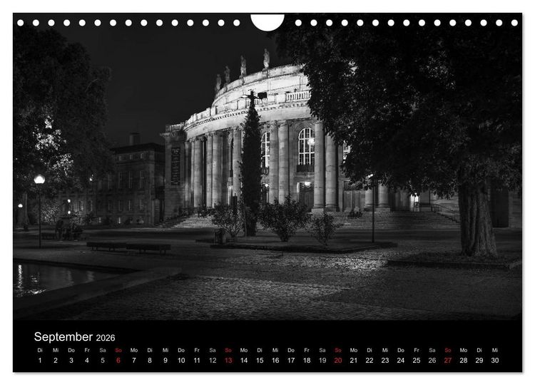 Produktbild: Stuttgart bei Nacht (Wandkalender 2026 DIN A4 quer), CALVENDO Monatskalender