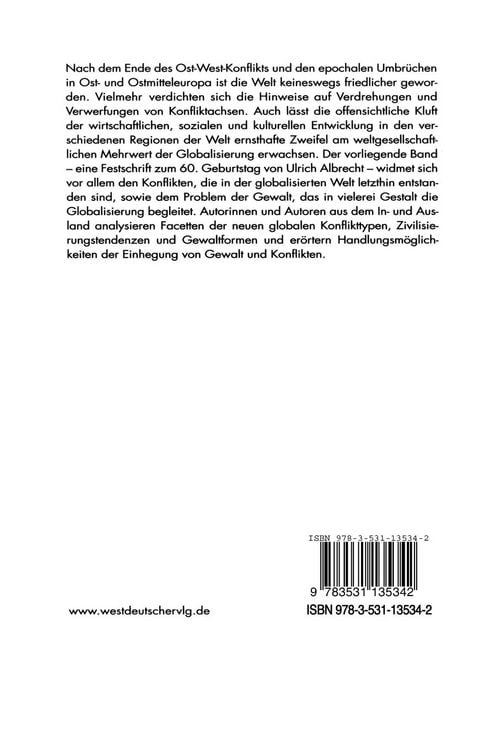 Produktbild: Gewalt und Konflikt in einer globalisierten Welt